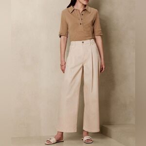 Banana Republic Tan Wide Leg Jeans